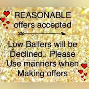 Please be courteous with offers 😊